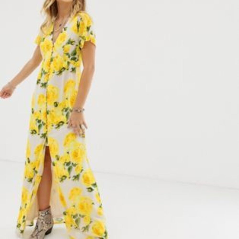 Sacred Hawk Yellow Rose Dress